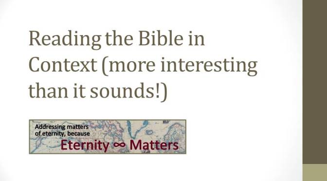 Reading the Bible in Context